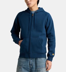Sweat à capuche Chase zippé uni en coton Carhartt WIP