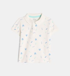 Polo droit Marty motifs en coton bio piqué Cadet Rousselle