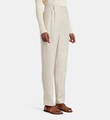 Pantalon à pinces Jemini Raw lin Jodhpur
