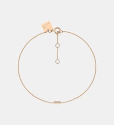 Bracelet chaine et petit tube en or rose Ginette Ny