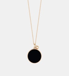 Chaine - Disque en or rose et onyx Ginette Ny