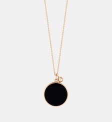 Chaine en or rose - Disque en onyx Ginette Ny