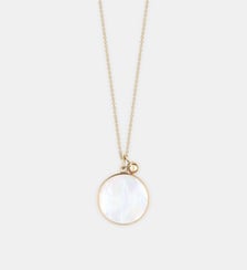 Chaine Maria en or rose - Disque en nacre blanche Ginette Ny