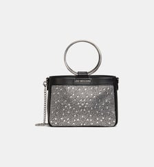 Sac à main strass argenté Love Moschino