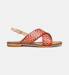 Sandales plates en cuir effet tressé Geox
