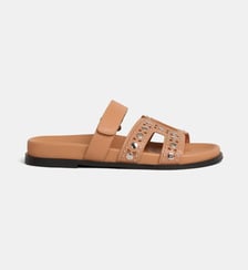 Mules plates Mindy studs cuir Bibi Lou