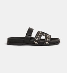 Mules plates Mindy studs cuir Bibi Lou
