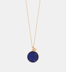 Chaine en or rose  - Disque en lapis lazuli Ginette Ny