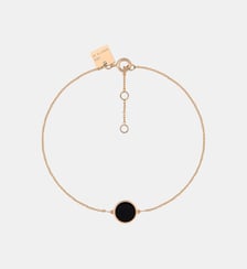 Bracelet-Mini disque en or rose et onyx Ginette Ny