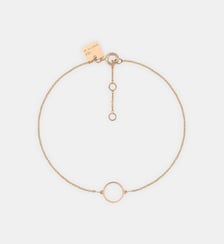 Bracelet avec un mini disque en or rose et agate blanche Ginette Ny
