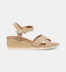 Sandales compensées en cuir signature Geox