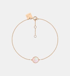 Bracelet-Mini disque en or rose et nacre rose Ginette Ny