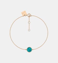 Bracelet en or rose - Mini disque en turquoise. Ginette Ny