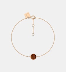 Bracelet-Mini disque en or rose et œil de tigre. Ginette Ny