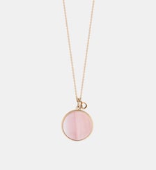 Chaine - Disque en or rose et nacre rose Ginette Ny
