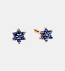 Boucles d'oreille en or rose et mini saphirs Ginette Ny