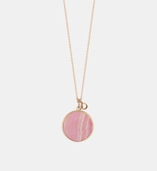 Chaine - Disque en or rose et rhodohrosite Ginette Ny