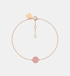 Bracelet-Mini disque en or rose et rhodochrosite Ginette Ny