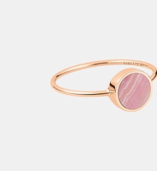 Bague-Mini disque en or rose et rhodochrosite Ginette Ny