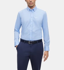 Chemise droite en jersey de coton mélangé structuré BOSS