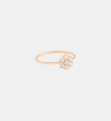 Bague lotus en or rose et diamants Ginette Ny