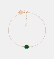 Bracelet-Mini disque en or rose et malachite Ginette Ny