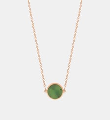 Chaine-Mini disque en or rose et jade Ginette Ny