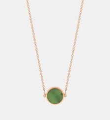 Chaine en or rose - Mini disque en jade Ginette Ny
