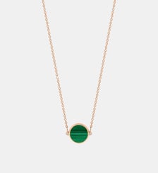 Chaine - Mini disque en or rose et malachite Ginette Ny