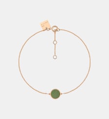 Bracelet-Mini disque en or rose et jade. Ginette Ny