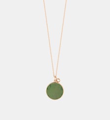 Chaine - Disque en or rose et jade Ginette Ny