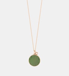Chaine en or rose - Disque en jade Ginette Ny