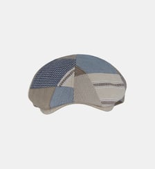 Casquette plate lin patchwork Fléchet