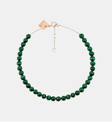 Bracelet boulier en or rose et malachite Ginette Ny
