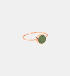 Bague-Mini disque en or rose et jade Ginette Ny