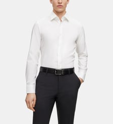 Chemise slim en popeline de coton stretch BOSS