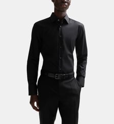 Chemise slim en popeline de coton stretch BOSS