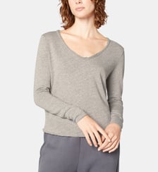 T-shirt droit manches longues en coton American Vintage