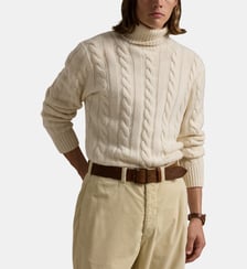 Pull torsadé en laine et cachemire col roulé Polo Ralph Lauren