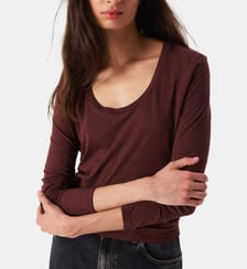 T-shirt droit manches longues coton mélangé American Vintage