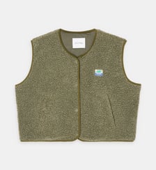 Veste sans manches droite effet peau lainée American Vintage