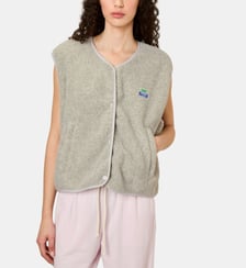 Veste sans manches droite effet peau lainée American Vintage