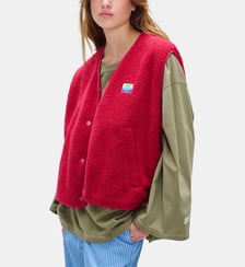 Veste sans manches droite effet peau lainée American Vintage
