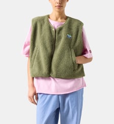 Veste sans manches droite effet peau lainée American Vintage