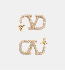 Broche VLogo Signature en métal et cristaux Valentino Garavani