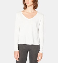 T-shirt droit manches longues en coton American Vintage