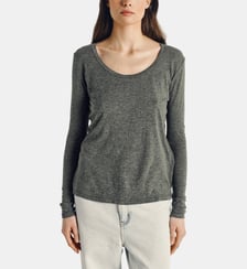 T-shirt manches longues col rond American Vintage