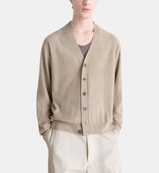 Cardigan droit en laine mélangée mixte Lemaire