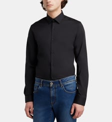 Chemise ajustée Mstretch en coton bio mélangé Galeries Lafayette