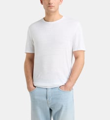 T-shirt droit uni Rishuni en lin européen™ Galeries Lafayette